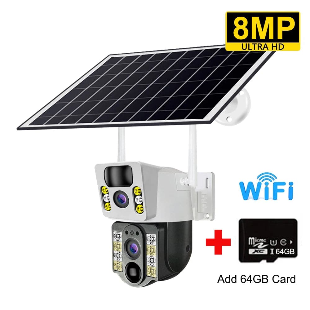 4K Outdoor Dual Lens Solar Camera (4G Sim/Wifi) - Suez Tech Port