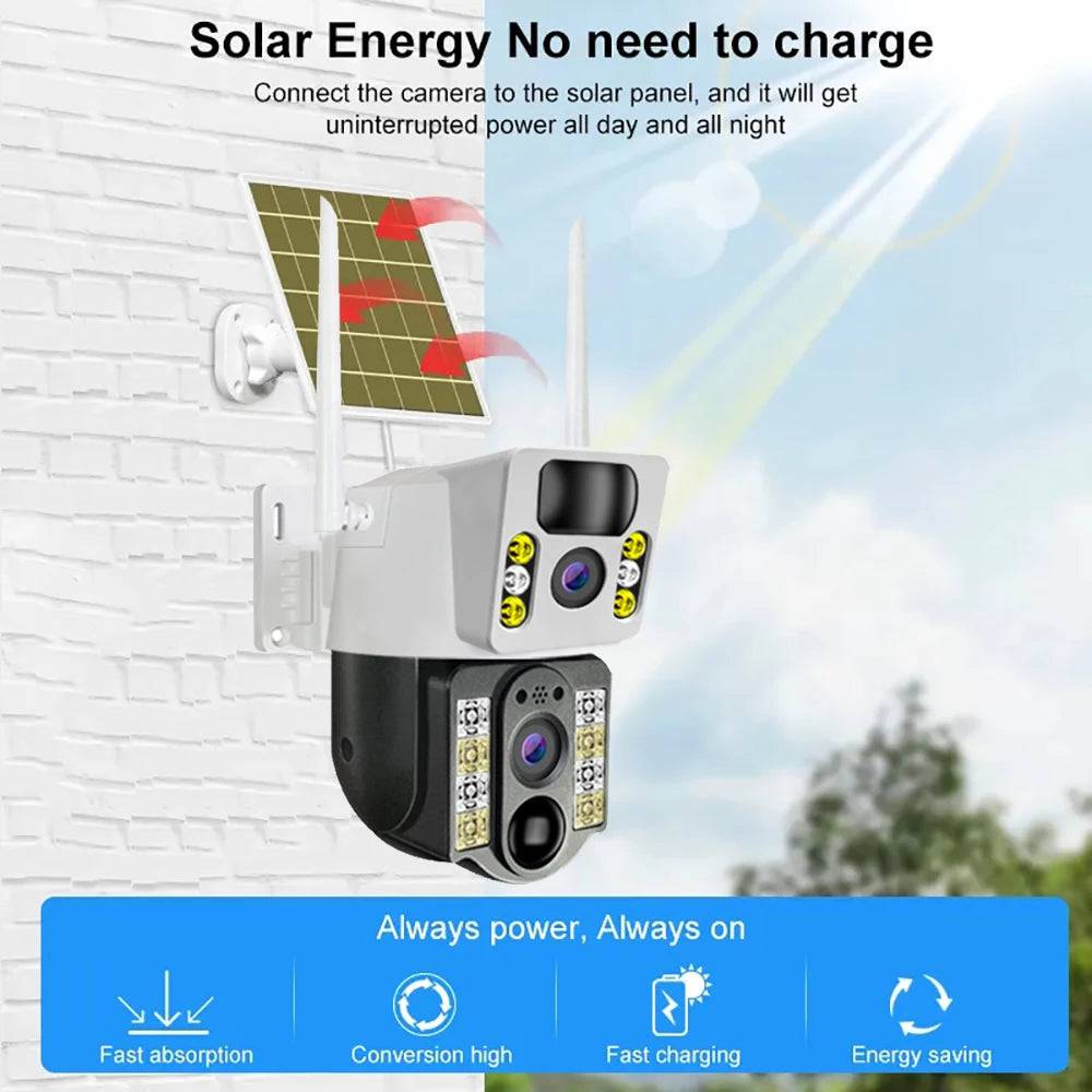 4K Outdoor Dual Lens Solar Camera (4G Sim/Wifi) - Suez Tech Port