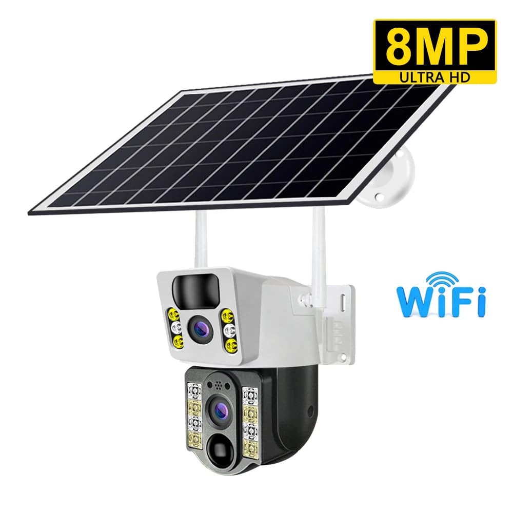 4K Outdoor Dual Lens Solar Camera (4G Sim/Wifi) - Suez Tech Port