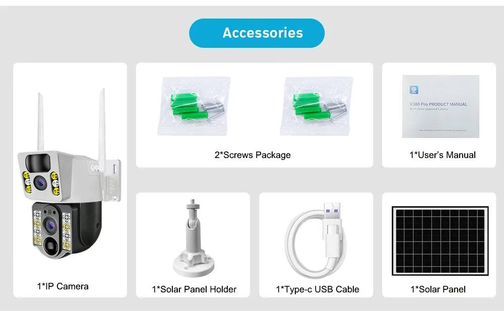 4K Outdoor Dual Lens Solar Camera (4G Sim/Wifi) - Suez Tech Port