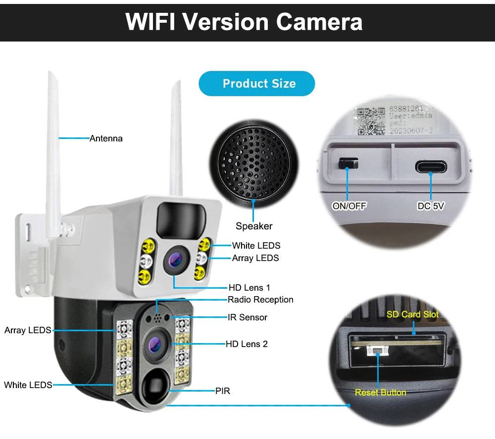 4K Outdoor Dual Lens Solar Camera (4G Sim/Wifi) - Suez Tech Port