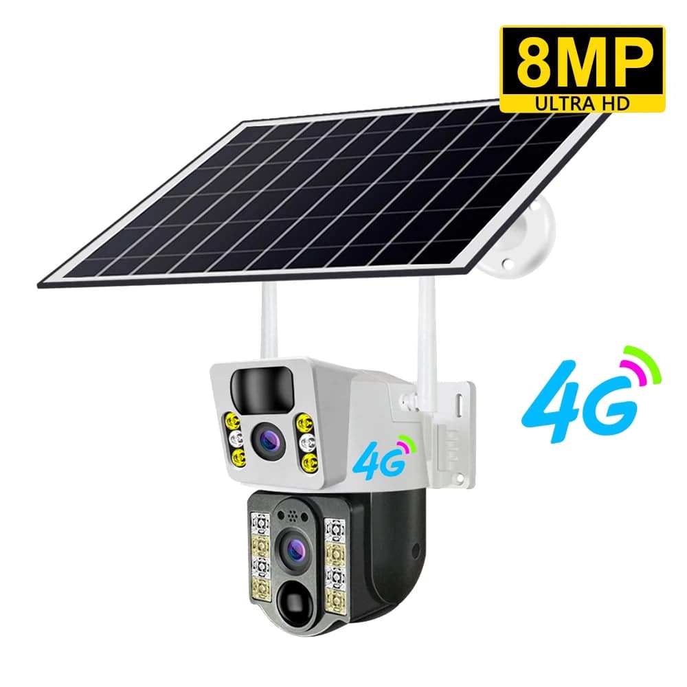 4K Outdoor Dual Lens Solar Camera (4G Sim/Wifi) - Suez Tech Port