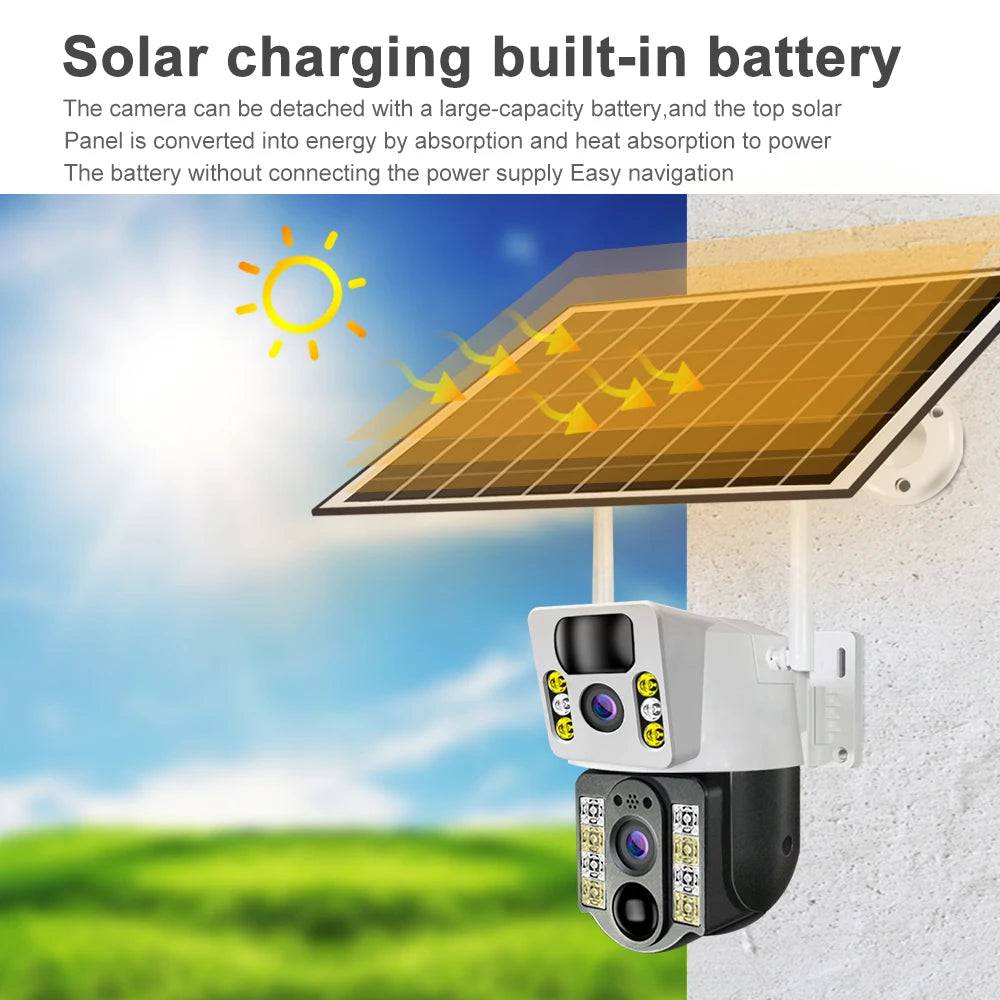 4K Outdoor Dual Lens Solar Camera (4G Sim/Wifi) - Suez Tech Port