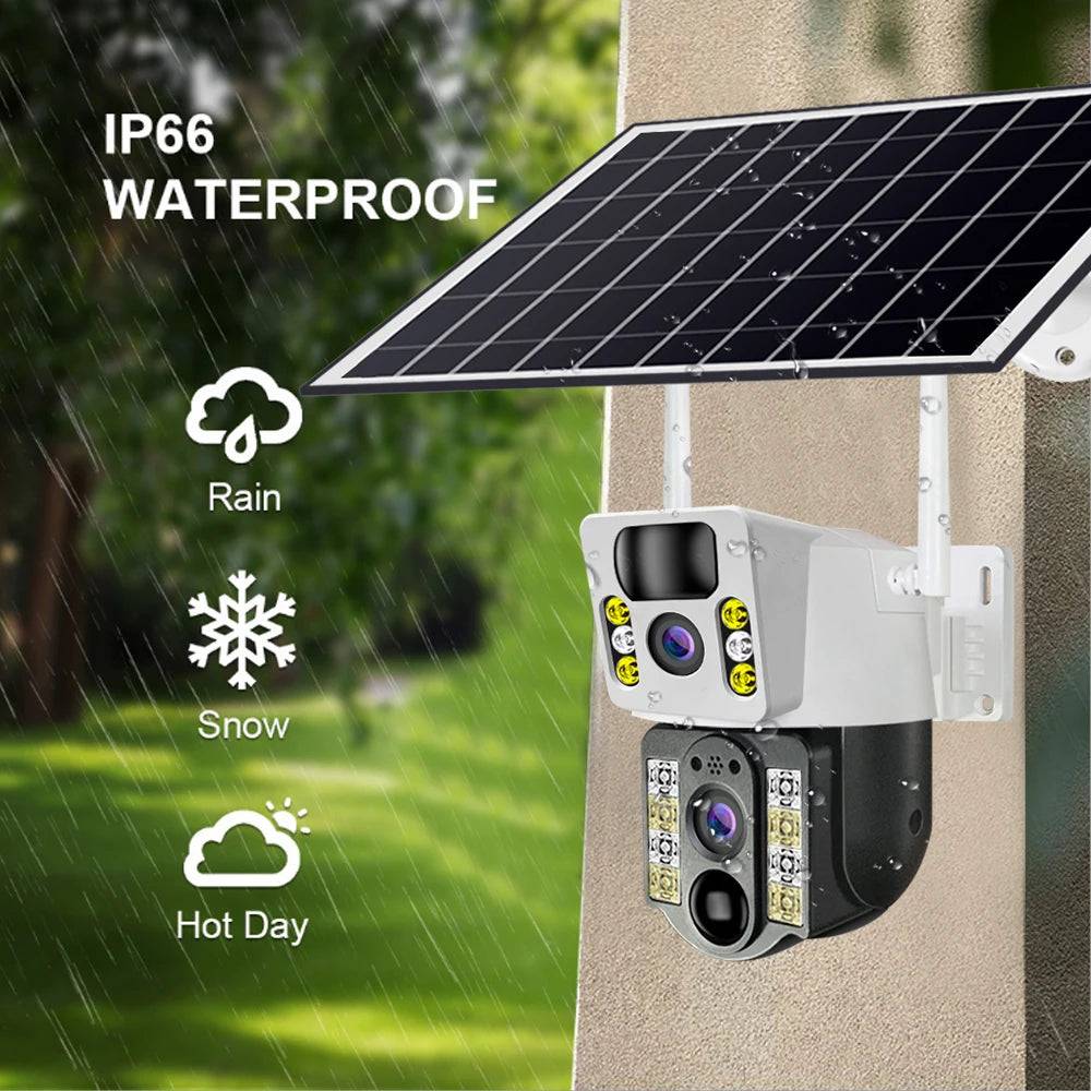 4K Outdoor Dual Lens Solar Camera (4G Sim/Wifi) - Suez Tech Port