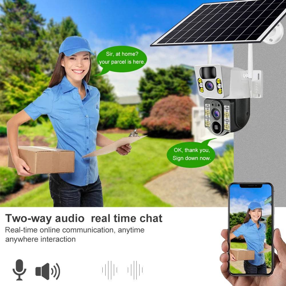 4K Outdoor Dual Lens Solar Camera (4G Sim/Wifi) - Suez Tech Port