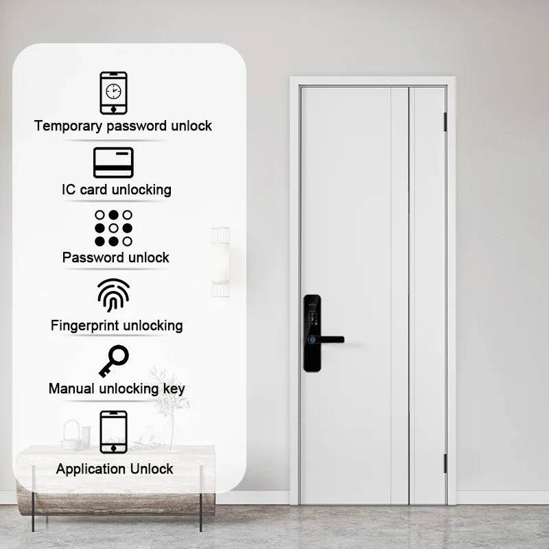 Tuya Smart Door Lock With Biometric Camera,Fingerprint,Smart Card andPassword Key Unlock - Suez Tech Port