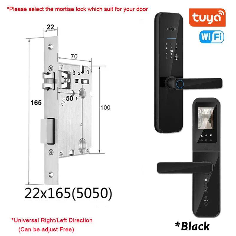 Tuya Smart Door Lock With Biometric Camera,Fingerprint,Smart Card andPassword Key Unlock - Suez Tech Port