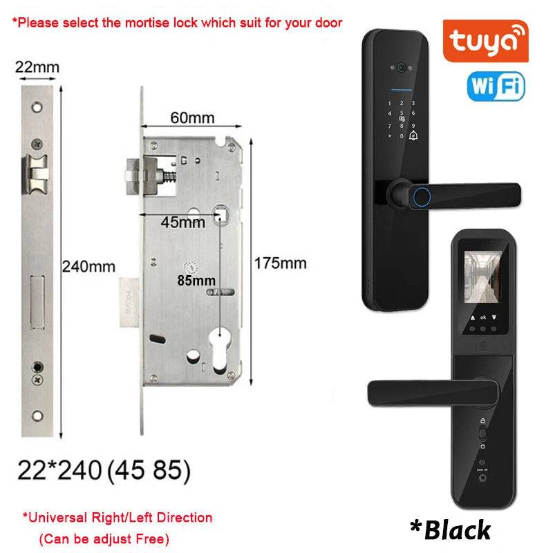 Tuya Smart Door Lock With Biometric Camera,Fingerprint,Smart Card andPassword Key Unlock - Suez Tech Port