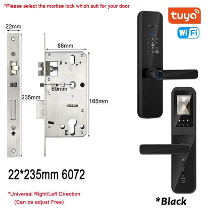 Tuya Smart Door Lock With Biometric Camera,Fingerprint,Smart Card andPassword Key Unlock - Suez Tech Port