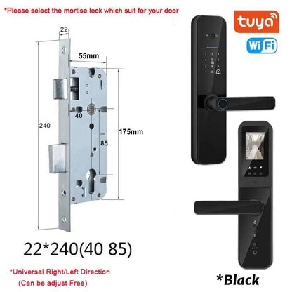 Tuya Smart Door Lock With Biometric Camera,Fingerprint,Smart Card andPassword Key Unlock - Suez Tech Port