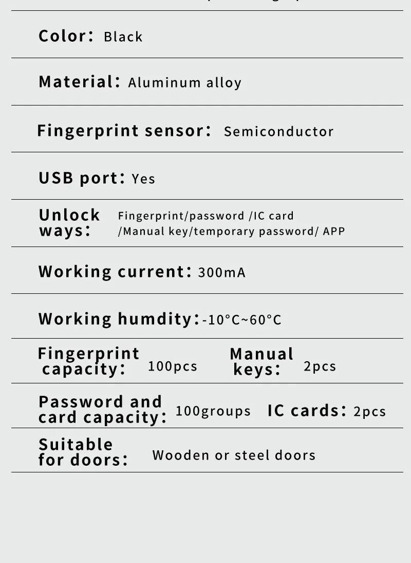 Tuya Smart Door Lock With Biometric Camera,Fingerprint,Smart Card andPassword Key Unlock - Suez Tech Port