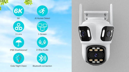 6K HK Three Lens Security Camera - Suez Tech Port