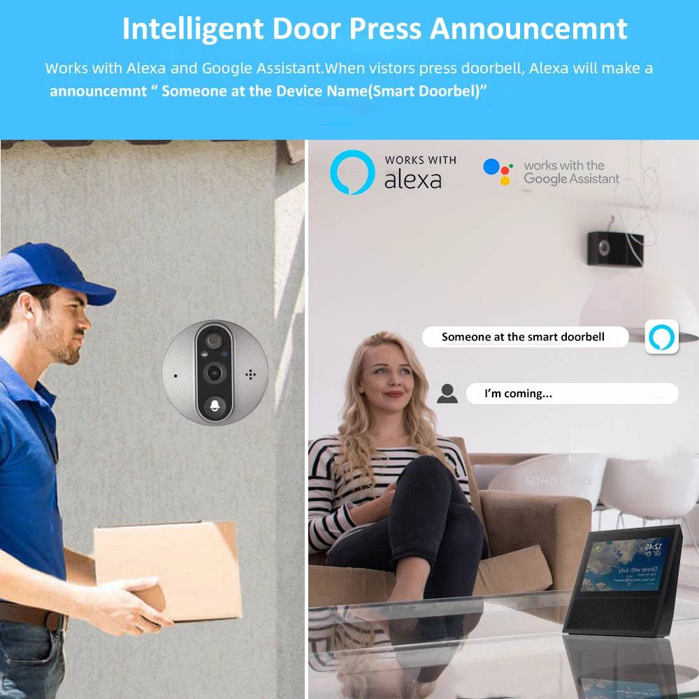 Tuya Door Bell Magic Eye Camera with Peephole Viewer - Suez Tech Port