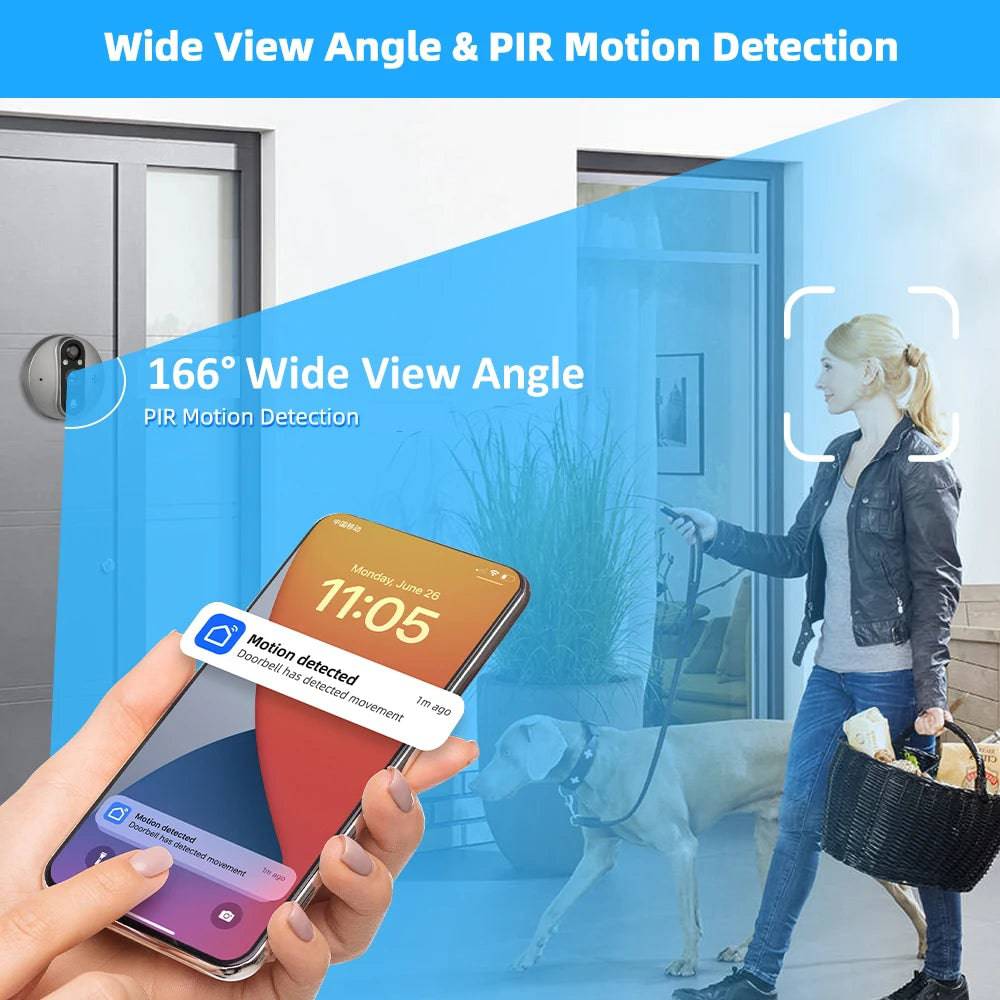 Tuya Door Bell Magic Eye Camera with Peephole Viewer - Suez Tech Port