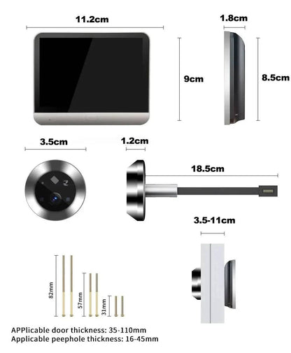 Tuya Wide Angle Doorbell Camera with Peephole Camera - Suez Tech Port