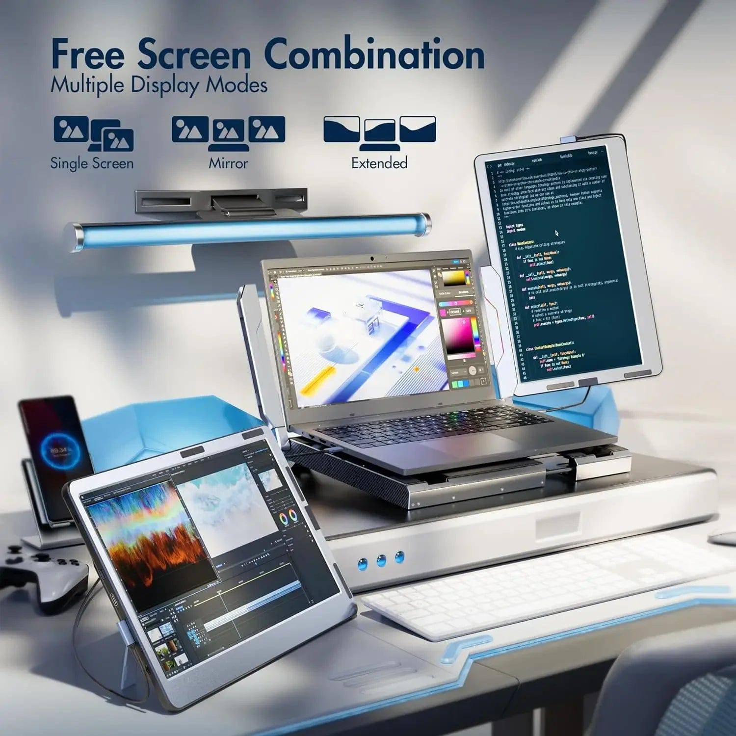 14" FHD 1080P IPS Triple Laptop Screen Extender FHD 1080P IPS  Monitor - Suez Tech Port